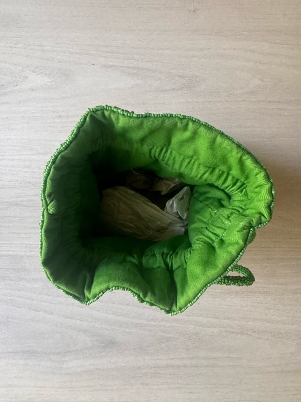 Kate Spade X Target - Green Beaded Floral Drawstring Bag - Picture 7 of 7